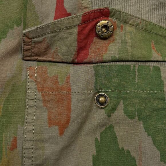 Chicos Zenergy Jacket Womens 0 Small Green Ikat Utility Zip Up Tie 3/4 Sleeve - Picture 7 of 14